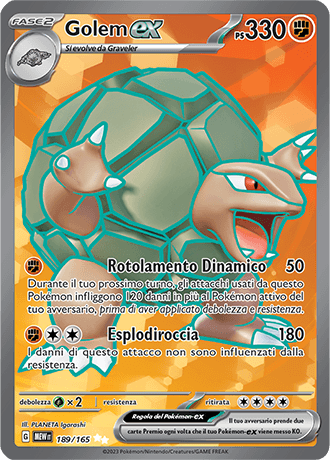 Golem ex 151 carta Pokémon italiana UR