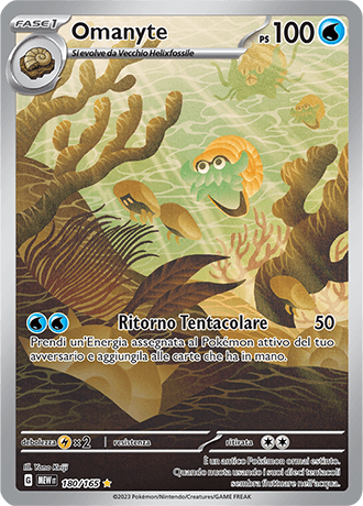 Omanyte 151 carta Pokémon italiana IR