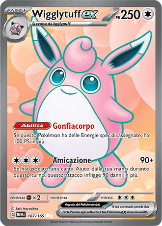 Wigglytuff ex 151 carta Pokémon italiana UR