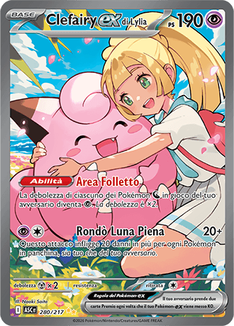 Clefairy ex di Lylia Ascesa Eroica carta Pokémon italiana SIR