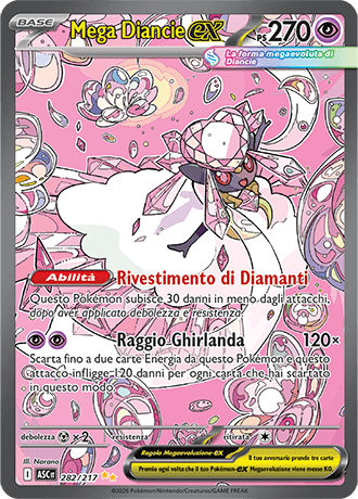 Mega Diancie ex Ascesa Eroica carta Pokémon italiana SIR