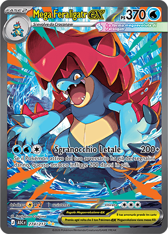 Mega Feraligatr ex Ascesa Eroica carta Pokémon italiana SIR