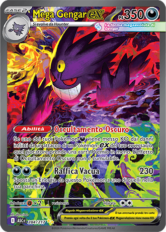 Mega Gengar ex Ascesa Eroica carta Pokémon italiana SIR