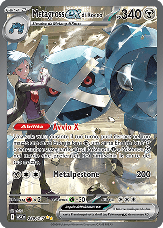 Metagross ex di Rocco Ascesa Eroica carta Pokémon italiana SIR
