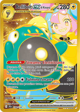 Bellibolt ex di Kissara Avventure Insieme carta Pokémon italiana HR