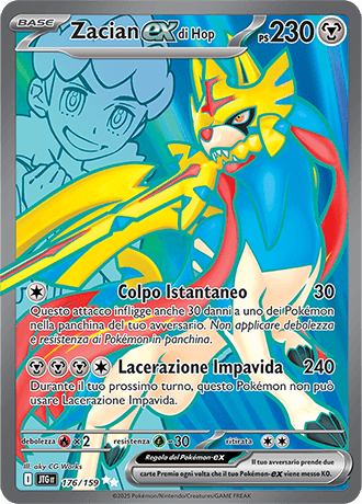 Zacian ex di Hop Avventure Insieme carta Pokémon italiana UR