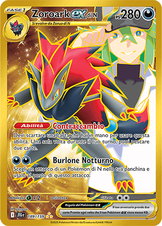 Zoroark ex di N Avventure Insieme carta Pokémon italiana HR