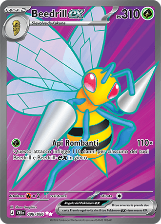 Beedrill ex Caos Nascente carta Pokémon italiana UR