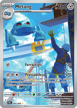 Metang Caos Nascente carta Pokémon italiana IR