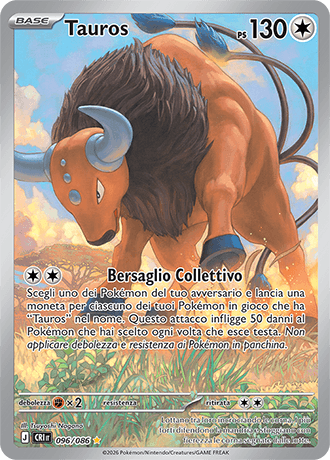 Tauros Caos Nascente carta Pokémon italiana IR