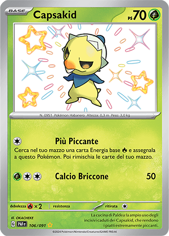 Capsakid Destino di Paldea carta Pokémon italiana SSB