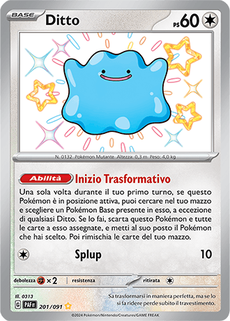Ditto Destino di Paldea carta Pokémon italiana SSB