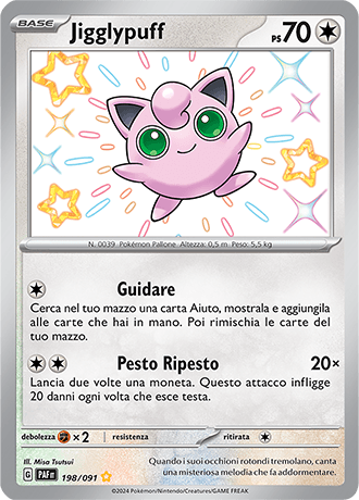 Jigglypuff Destino di Paldea carta Pokémon italiana SSB
