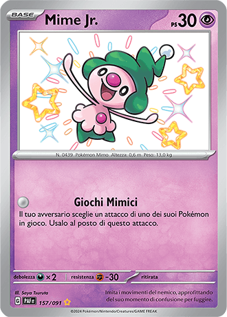 Mime Jr. Destino di Paldea carta Pokémon italiana SSB