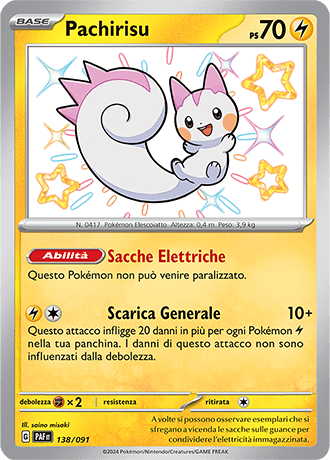 Pachirisu Destino di Paldea carta Pokémon italiana SSB