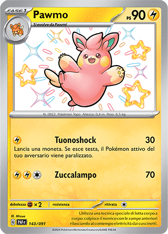 Pawmo Destino di Paldea carta Pokémon italiana SSB
