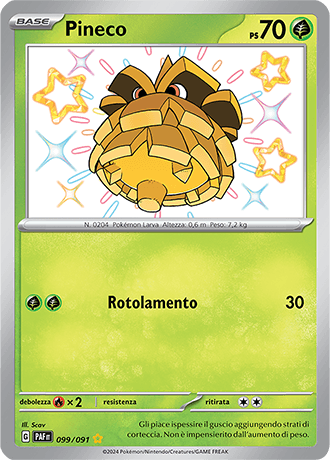 Pineco Destino di Paldea carta Pokémon italiana SSB