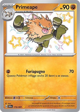 Primeape Destino di Paldea carta Pokémon italiana SSB