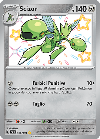 Scizor Destino di Paldea carta Pokémon italiana SSB