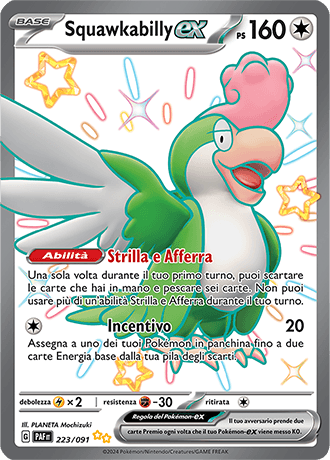 Squawkabilly ex Destino di Paldea carta Pokémon italiana SSR