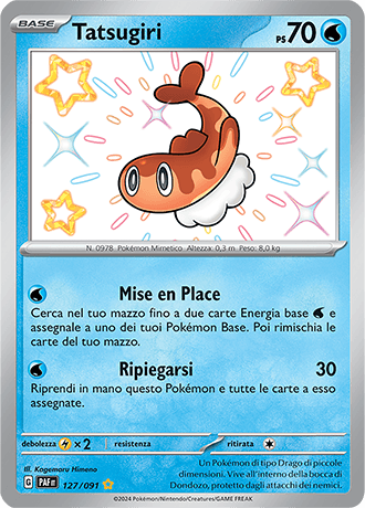Tatsugiri Destino di Paldea carta Pokémon italiana SSB