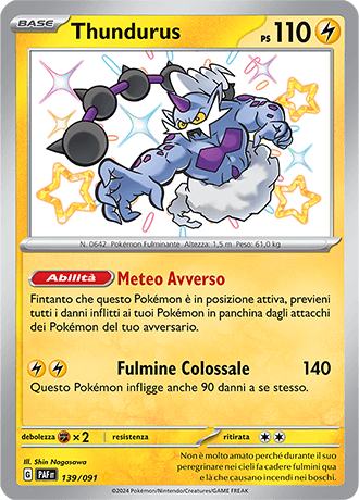 Thundurus Destino di Paldea carta Pokémon italiana SSB