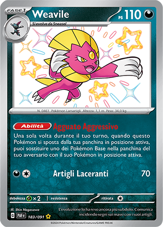 Weavile Destino di Paldea carta Pokémon italiana SSB