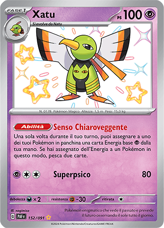 Xatu Destino di Paldea carta Pokémon italiana SSB