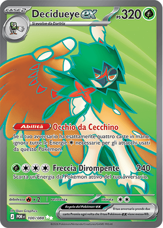 Decidueye ex Equilibrio Perfetto carta Pokémon italiana UR
