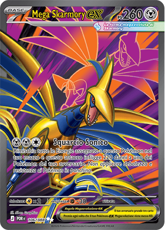 Mega Skarmory ex Equilibrio Perfetto carta Pokémon italiana UR