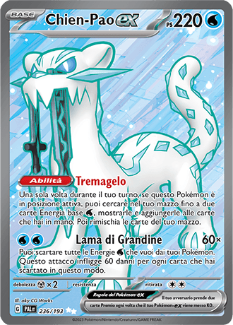 Chien-Pao ex Evoluzioni a Paldea carta Pokémon italiana UR