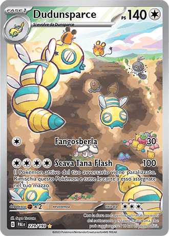 Dudunsparce Evoluzioni a Paldea carta Pokémon italiana IR
