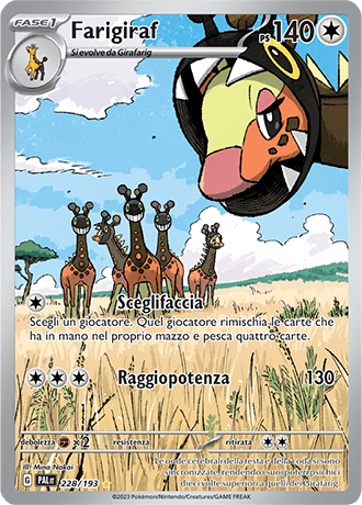 Farigiraf Evoluzioni a Paldea carta Pokémon italiana IR