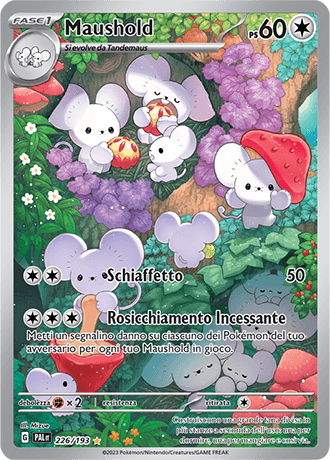 Maushold Evoluzioni a Paldea carta Pokémon italiana IR
