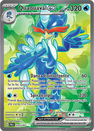 Quaquaval ex Evoluzioni a Paldea carta Pokémon italiana UR