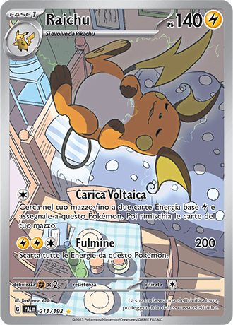 Raichu Evoluzioni a Paldea carta Pokémon italiana IR