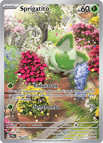 Sprigatito Evoluzioni a Paldea carta Pokémon italiana IR