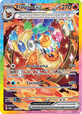 Flareon ex Evoluzioni Prismatiche carta Pokémon italiana SIR