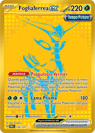 Fogliaferrea ex Evoluzioni Prismatiche carta Pokémon italiana HR