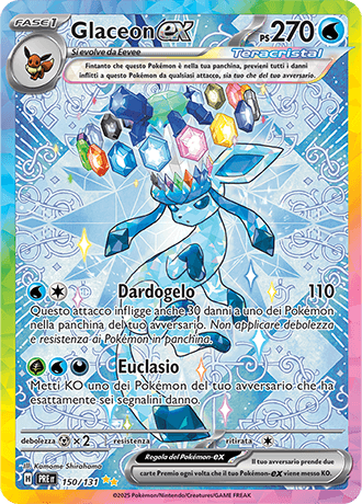 Glaceon ex Evoluzioni Prismatiche carta Pokémon italiana SIR