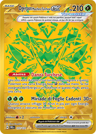 Ogerpon Maschera Turchese ex Evoluzioni Prismatiche carta Pokémon italiana HR