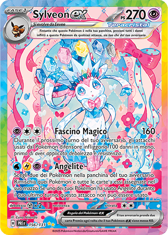 Sylveon ex Evoluzioni Prismatiche carta Pokémon italiana SIR
