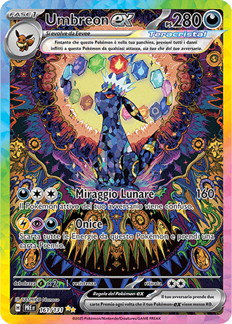 Umbreon ex Evoluzioni Prismatiche carta Pokémon italiana SIR