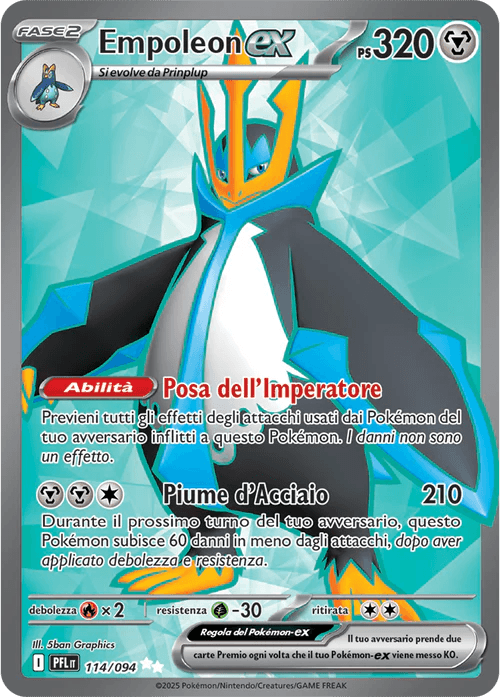 Empoleon ex Fiamme Spettrali carta Pokémon italiana UR
