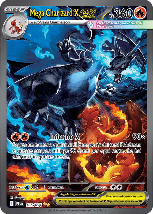 Mega Charizard X ex Fiamme Spettrali carta Pokémon italiana SIR