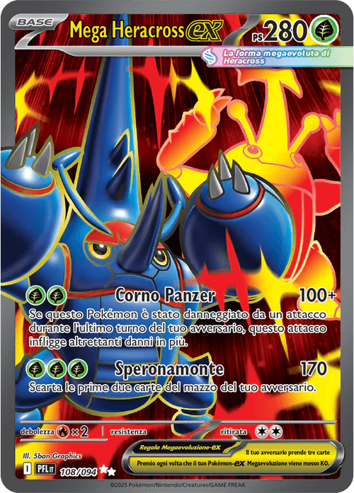 Mega Heracross ex Fiamme Spettrali carta Pokémon italiana UR