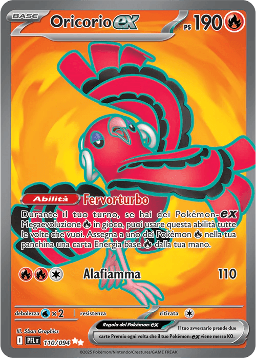 Oricorio ex Fiamme Spettrali carta Pokémon italiana UR