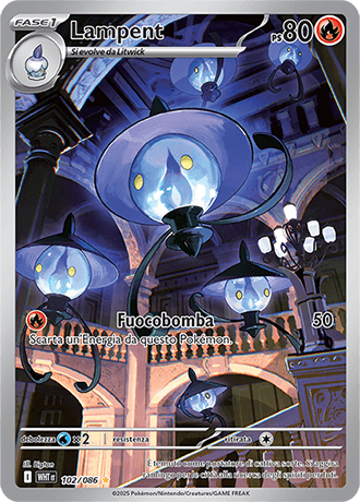 Lampent Fuoco Bianco carta Pokémon italiana IR