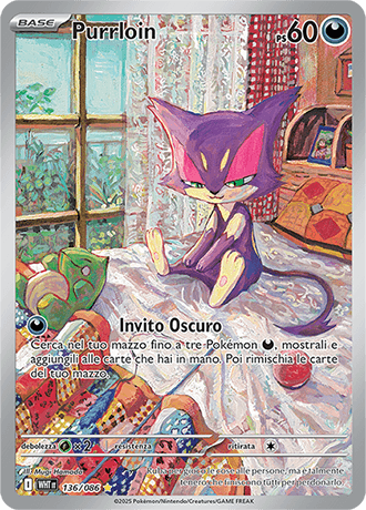 Purrloin Fuoco Bianco carta Pokémon italiana IR