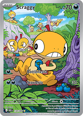 Scraggy Fuoco Bianco carta Pokémon italiana IR